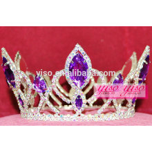 Moda roxa AB beleza de cristal decoração decoração princesa tiara coroa